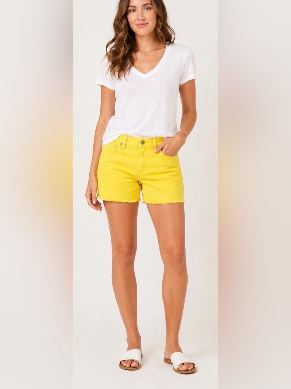 Share Carve Designs Oahu Shorts Corduroy Womens Size 6 Yellow 4" Inseam